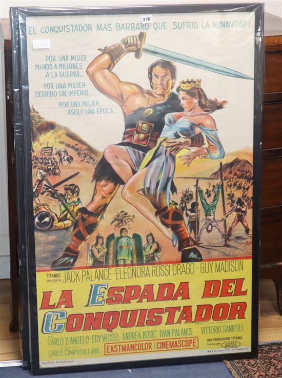 A vintage Argentinian film poster The Sword of the Conquerer